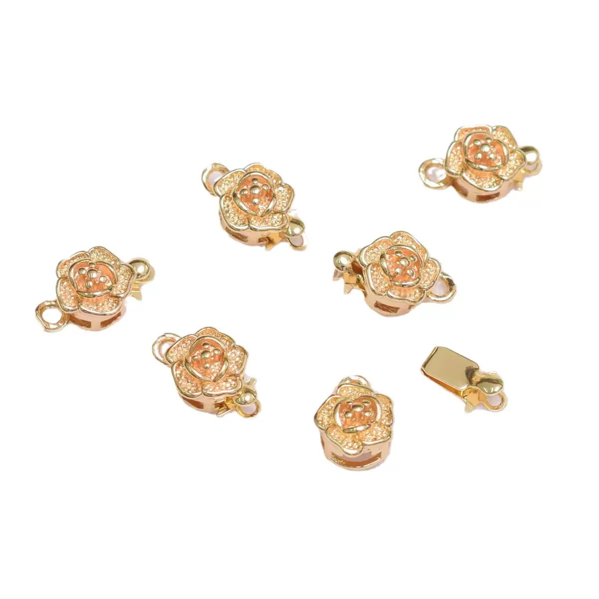 【C05】2PCS Rose Post Clasp – Handcrafted Finishing Component for DIY Jewelry