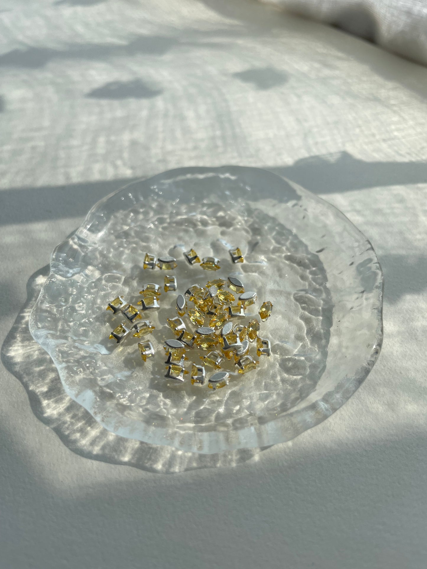 【Z01】50PCS Marquise Zircon Beads 3×6 mm – Silver-Plated DIY Jewelry Components