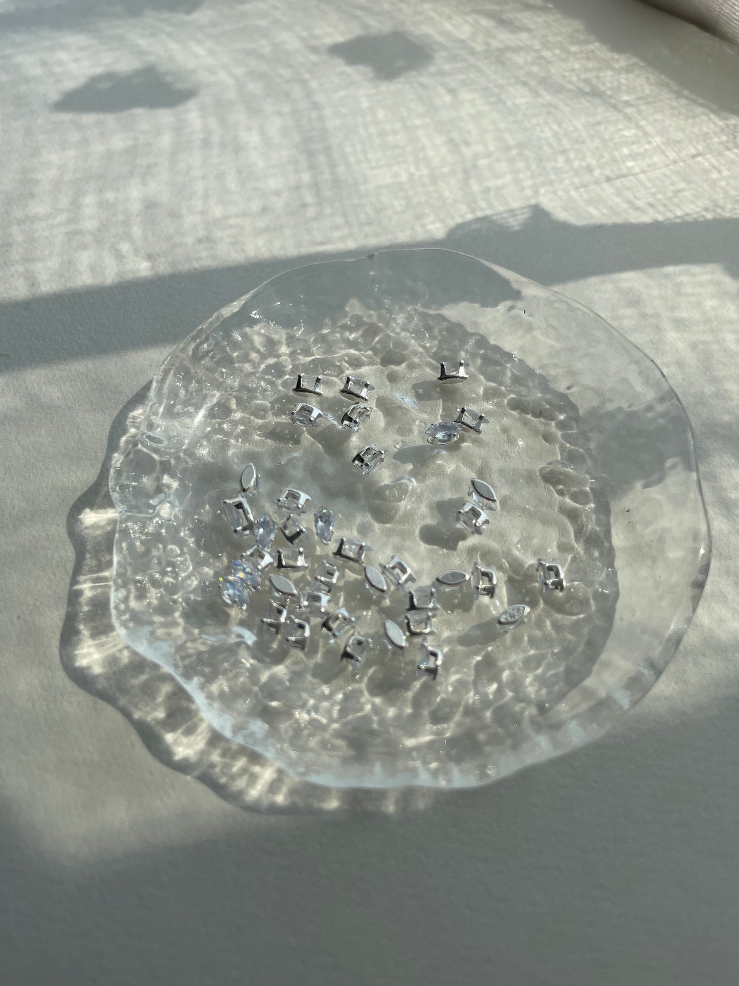 【Z01】50PCS Marquise Zircon Beads 3×6 mm – Silver-Plated DIY Jewelry Components