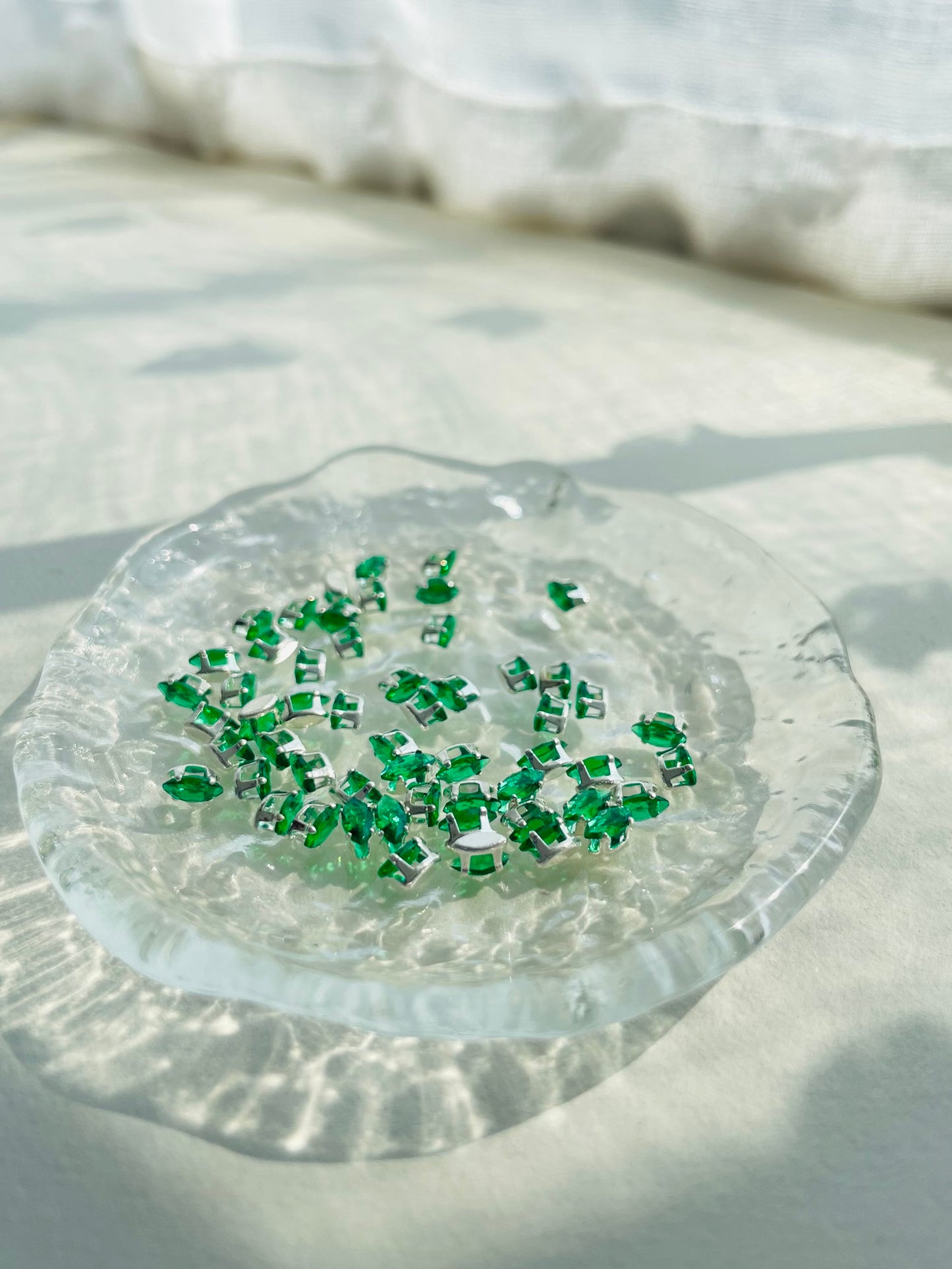 【Z01】50PCS Marquise Zircon Beads 3×6 mm – Silver-Plated DIY Jewelry Components