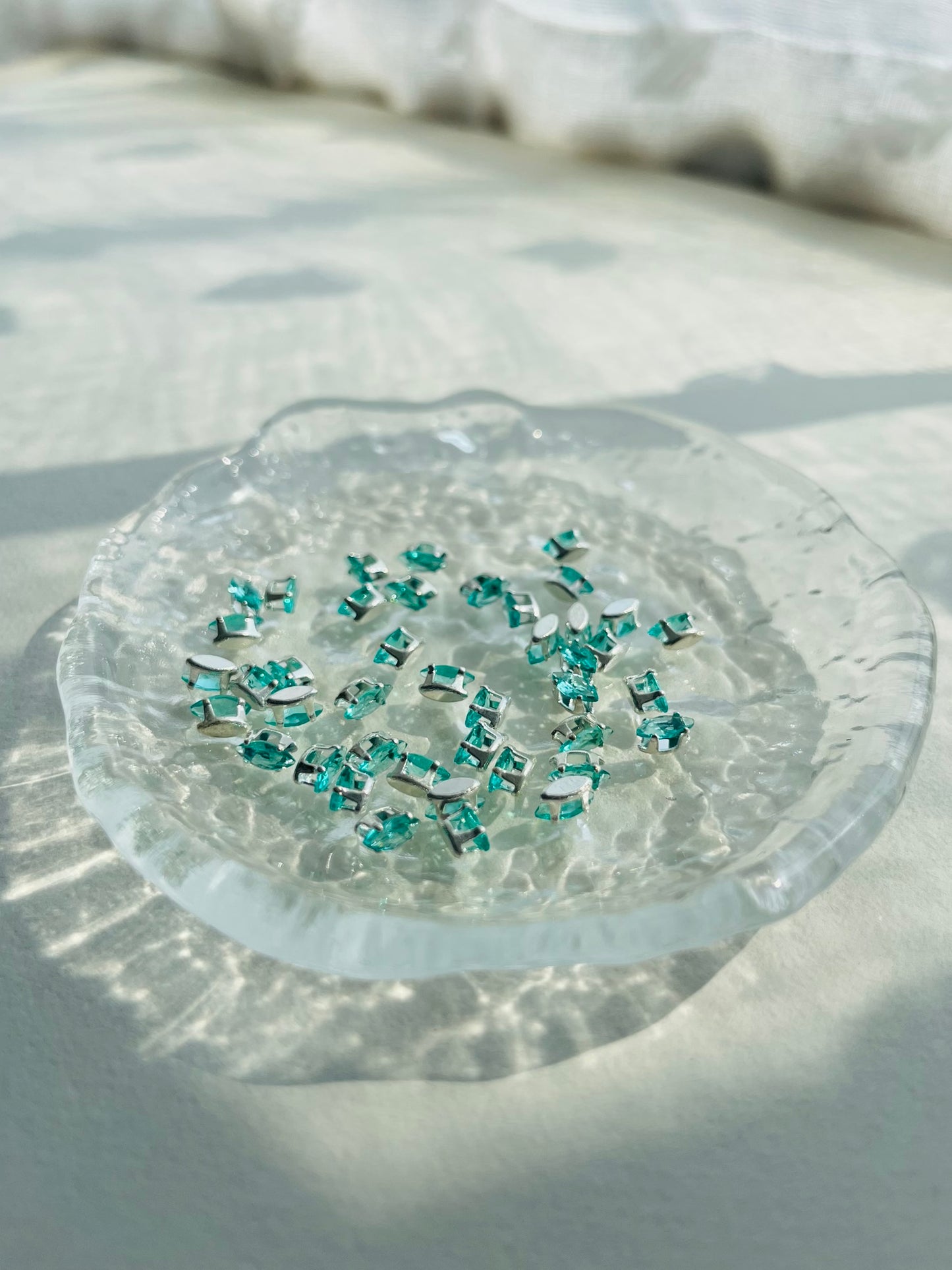 【Z01】50PCS Marquise Zircon Beads 3×6 mm – Silver-Plated DIY Jewelry Components