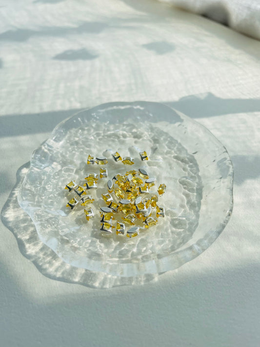 【Z01】50PCS Marquise Zircon Beads 3×6 mm – Silver-Plated DIY Jewelry Components
