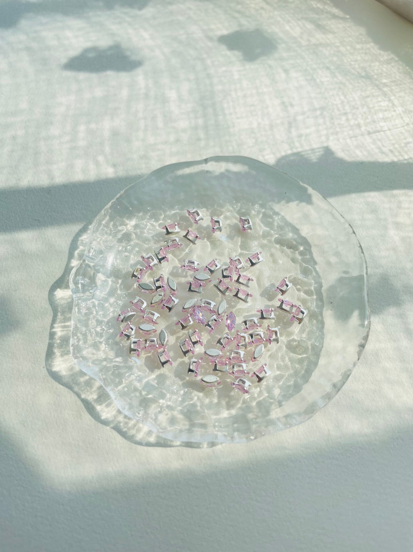 【Z01】50PCS Marquise Zircon Beads 3×6 mm – Silver-Plated DIY Jewelry Components