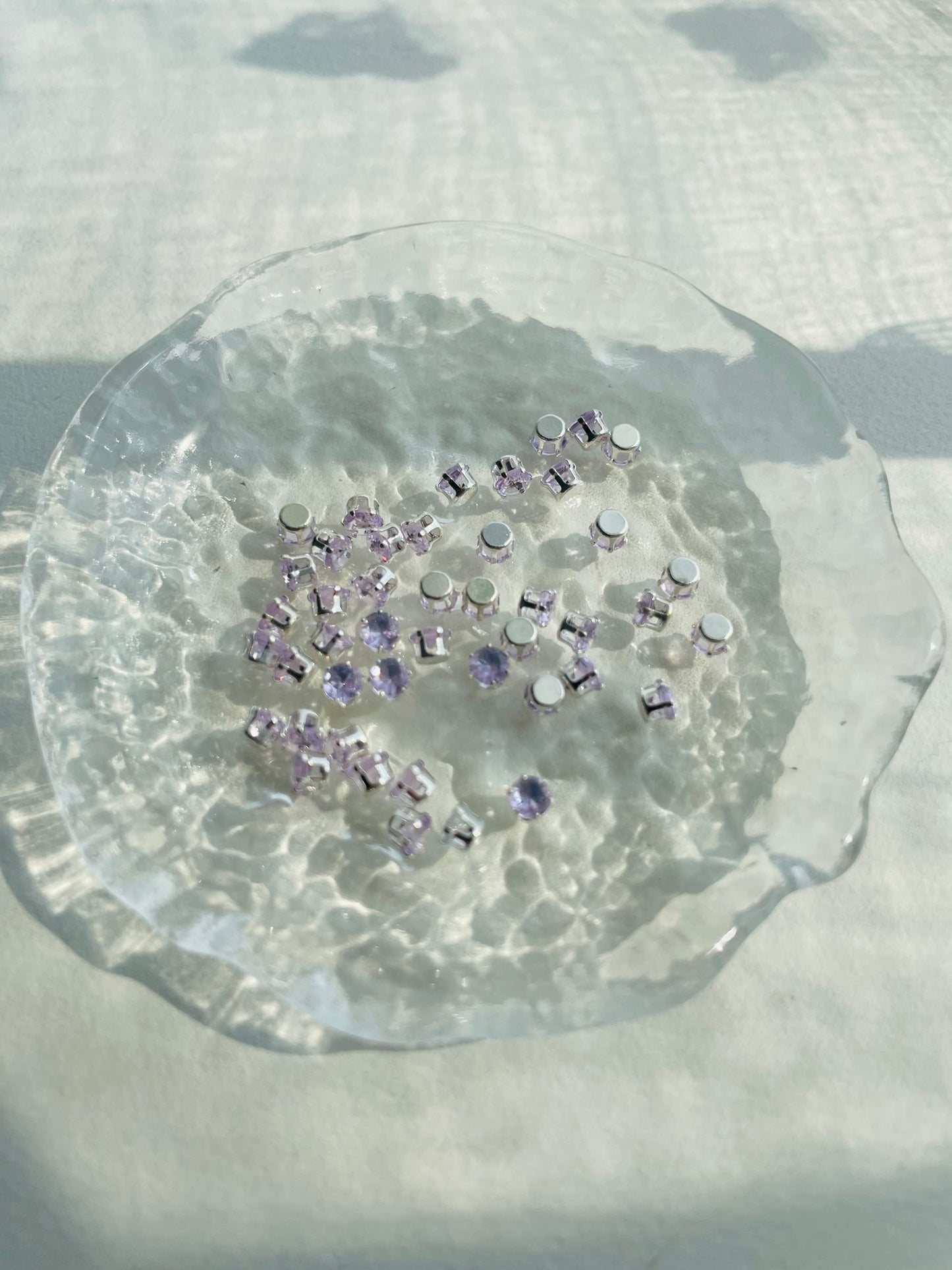 【Z02】50PCS 4 mm Round Zircon Beads – Silver-Plated DIY Jewelry Supplies