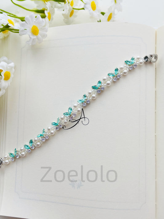 【K09】All-in-One Beginner's Bracelet Making Kit | Premium Zirconia & Faux Pearls | Includes Video Tutorial