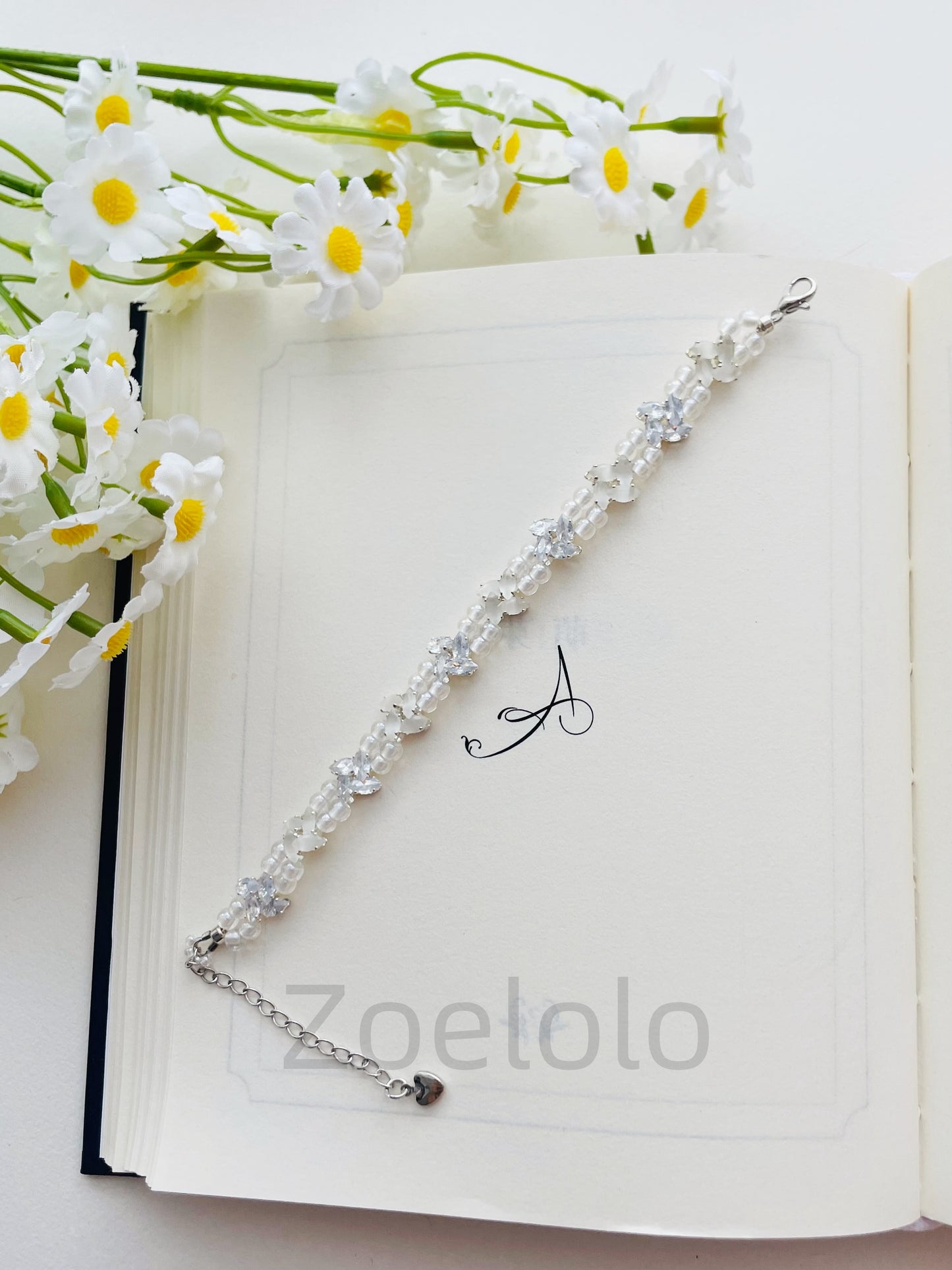 【K08】All-in-One Beginner's Bracelet Making Kit | Premium Zirconia & Faux Pearls | Includes Video Tutorial