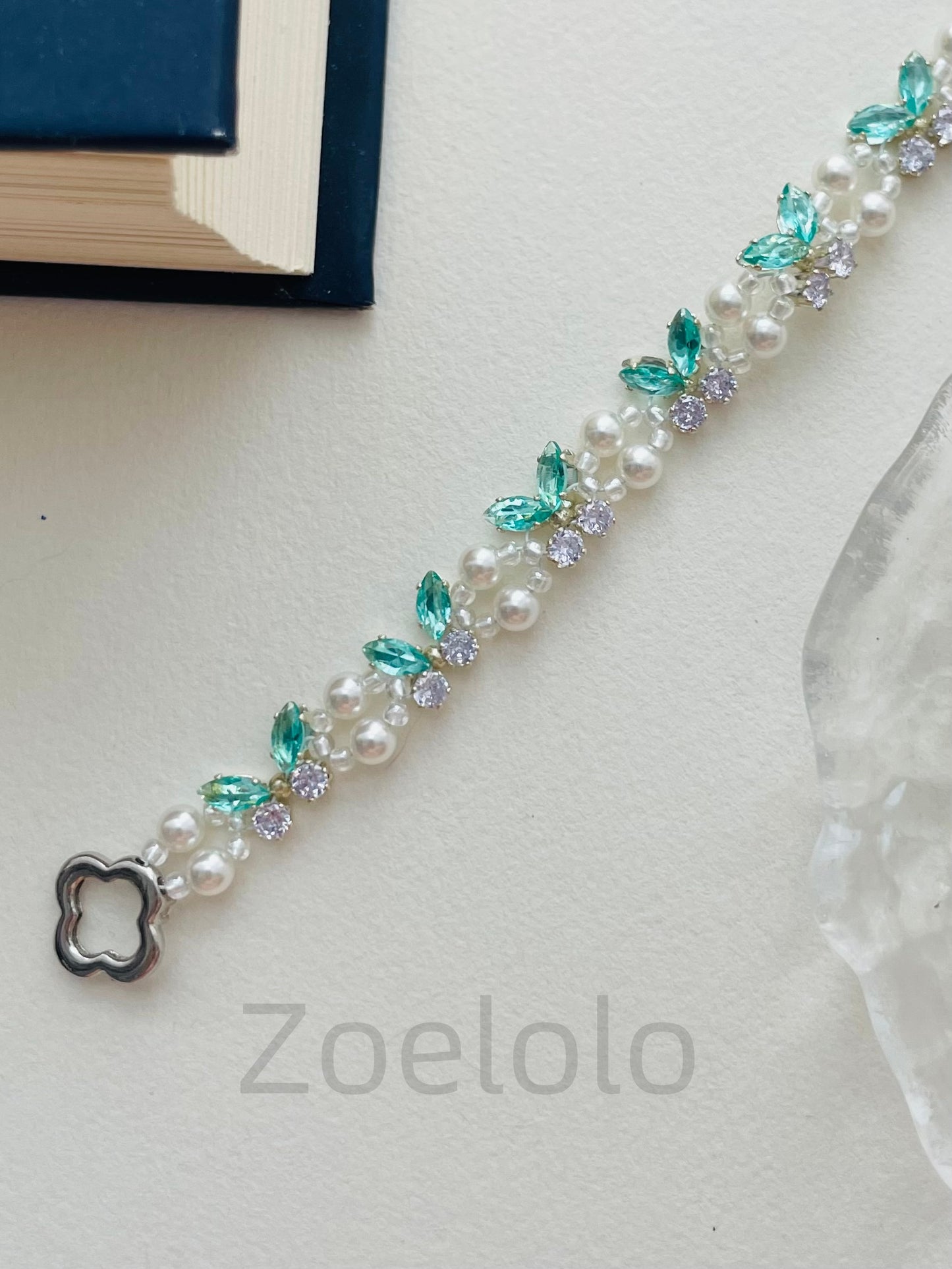 【K09】All-in-One Beginner's Bracelet Making Kit | Premium Zirconia & Faux Pearls | Includes Video Tutorial