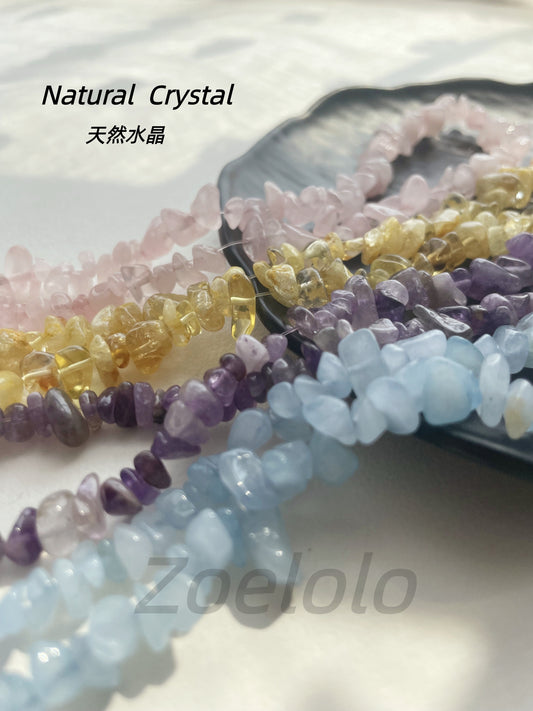 Natural Drilled Crystal Chip Strand – (15.7 -16.5 inches)