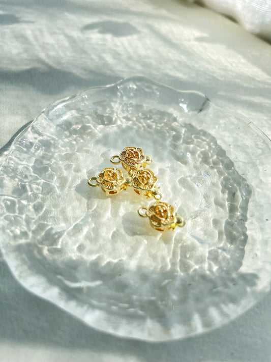 【C05】2PCS Rose Post Clasp – Handcrafted Finishing Component for DIY Jewelry