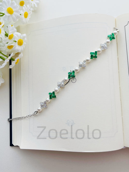【K14】All-in-One Beginner's Bracelet Making Kit | Premium Zirconia & Faux Pearls | Includes Video Tutorial