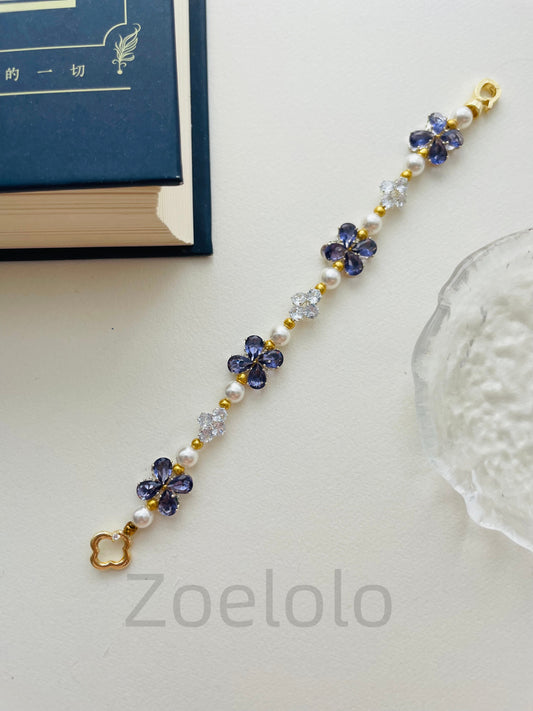 【K03】All-in-One Beginner's Bracelet Making Kit | Premium Zirconia & Faux Pearls | Includes Video Tutorial